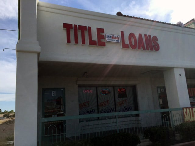 USA Money Today Title Loan company in West Las Vegas main sign