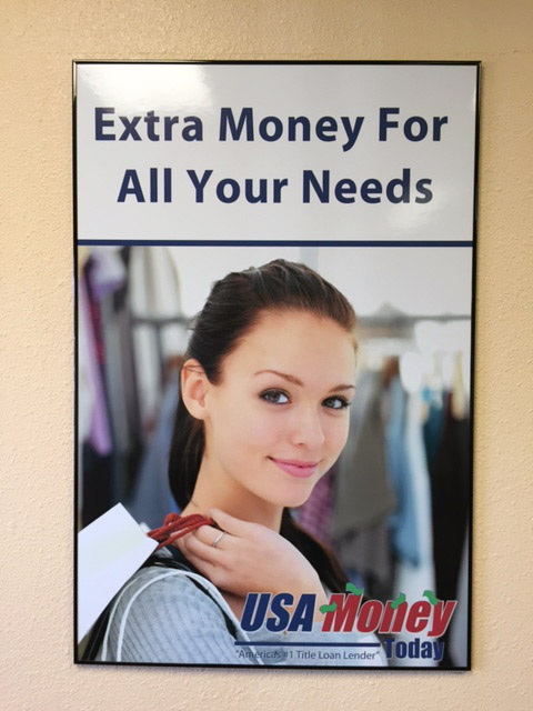 Poster At USA Money Today Office Reading Extra Money for All Your Needs
