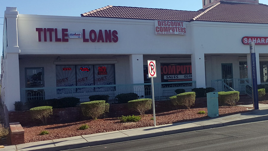 USA Money Today Title Loan Company in West Las Vegas storefront